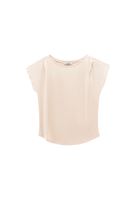 Women Beige Modal High Neck T-Shirt