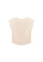 Women Beige Modal High Neck T-Shirt