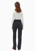 Bayan Gri Straight-Fit Denim Pantolon