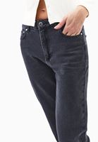 Bayan Gri Straight-Fit Denim Pantolon