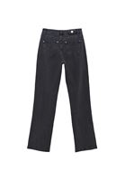 Bayan Gri Straight-Fit Denim Pantolon