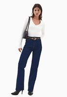 Bayan Lacivert Straight-Fit Denim Pantolon