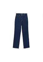 Bayan Lacivert Straight-Fit Denim Pantolon