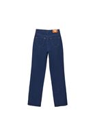 Bayan Lacivert Straight-Fit Denim Pantolon