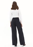 Bayan Siyah Modal Straight-Fit Pantolon