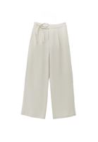 Women Cream Modal Straight-Fit Trousers