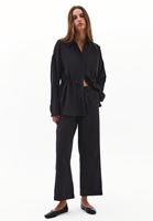 Women Black Modal Tie-Waist Oversized Shirt