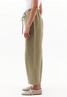 Women Green Modal High Waist Straight-Fit Trousers