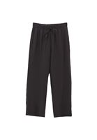 Women Black Modal High Waist Straight-Fit Trousers
