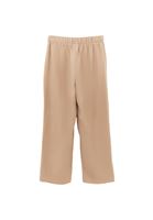 Women Beige Modal High Waist Straight-Fit Trousers