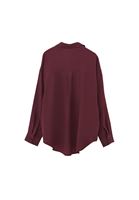 Bayan Bordo Modal Oversize Gömlek