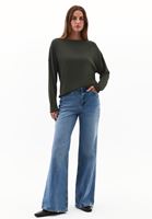 Women Khaki Modal High Neck Sweater