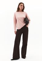Women Pink Modal High Neck Sweater