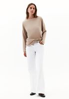 Women Beige Modal High Neck Sweater