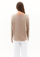 Women Beige Modal High Neck Sweater