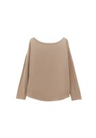 Women Beige Modal High Neck Sweater