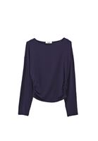 Women Navy Crew-Neck T-Shirt (Modal)