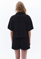 Bayan Siyah Cepli Oversize Gömlek ( TENCEL™ )