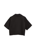 Bayan Siyah Cepli Oversize Gömlek ( TENCEL™ )