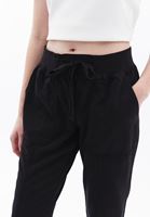 Bayan Siyah  Orta Bel Jogger Pantolon ( TENCEL™ )