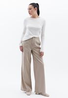 Bayan Bej  Orta Bel Wide-Leg Pantolon ( TENCEL™ )