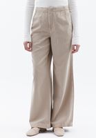 Bayan Bej  Orta Bel Wide-Leg Pantolon ( TENCEL™ )