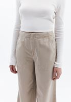 Bayan Bej  Orta Bel Wide-Leg Pantolon ( TENCEL™ )