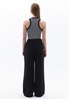 Bayan Siyah  Orta Bel Wide-Leg Pantolon ( TENCEL™ )