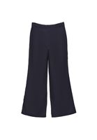 Women Navy Mid Rise Wide Leg Pants