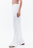 Bayan Beyaz Orta Bel Wide-Leg Pantolon ( TENCEL™ ) 