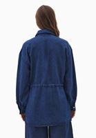 Bayan Mavi Kuşak Detaylı Denim Gömlek (TENCEL™ )