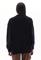 Bayan Siyah Yumuşak Dokulu Oversize Hırka