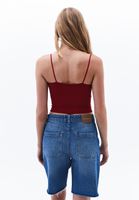 Bayan Kırmızı Askılı Crop Atlet