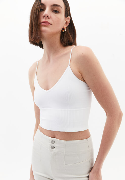 Askılı Atlet ve Tencel Flare Pantolon Kombini