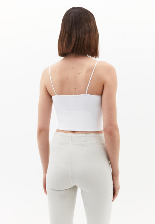 Askılı Atlet ve Tencel Flare Pantolon Kombini