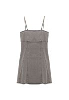 Bayan Gri Denim Mini Elbise