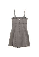 Bayan Gri Denim Mini Elbise