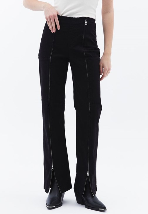 Straight-Fit Pantolon ve Crop Top Kombini