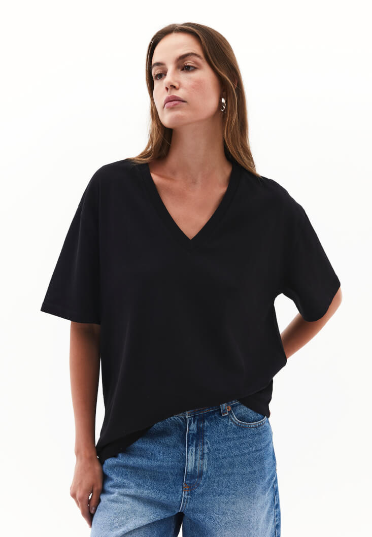 Women Black Cotton Oversized T-Shirt