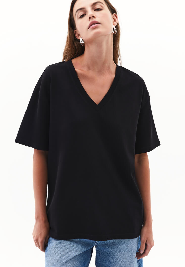 Women Black Cotton Oversized T-Shirt