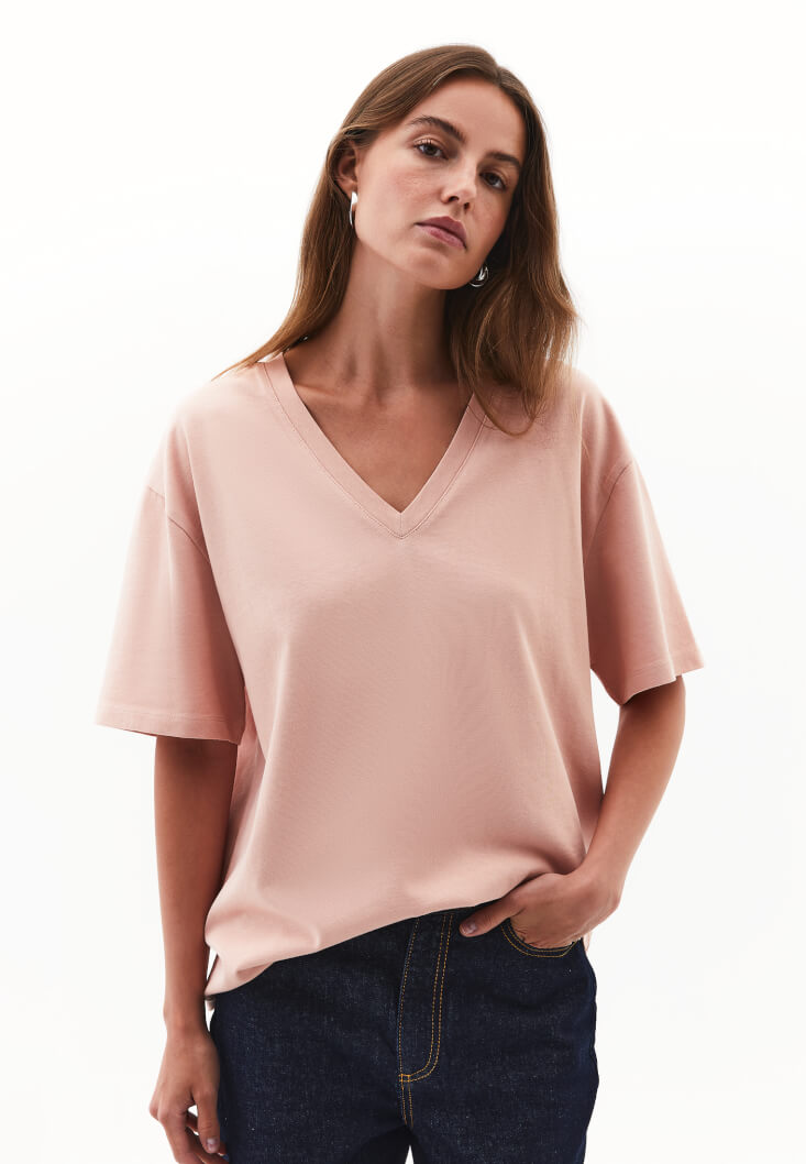 Women Pink Cotton Oversized T-Shirt