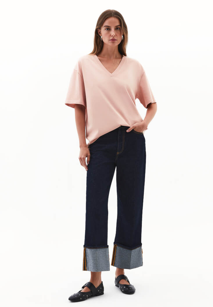 Women Pink Cotton Oversized T-Shirt