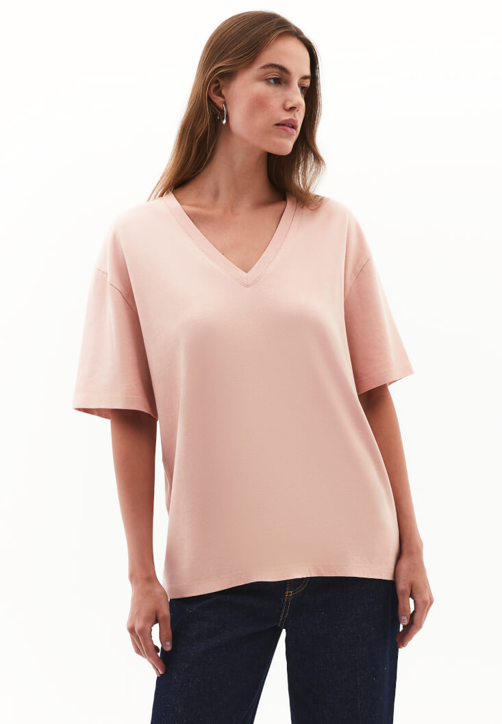 Women Pink Cotton Oversized T-Shirt
