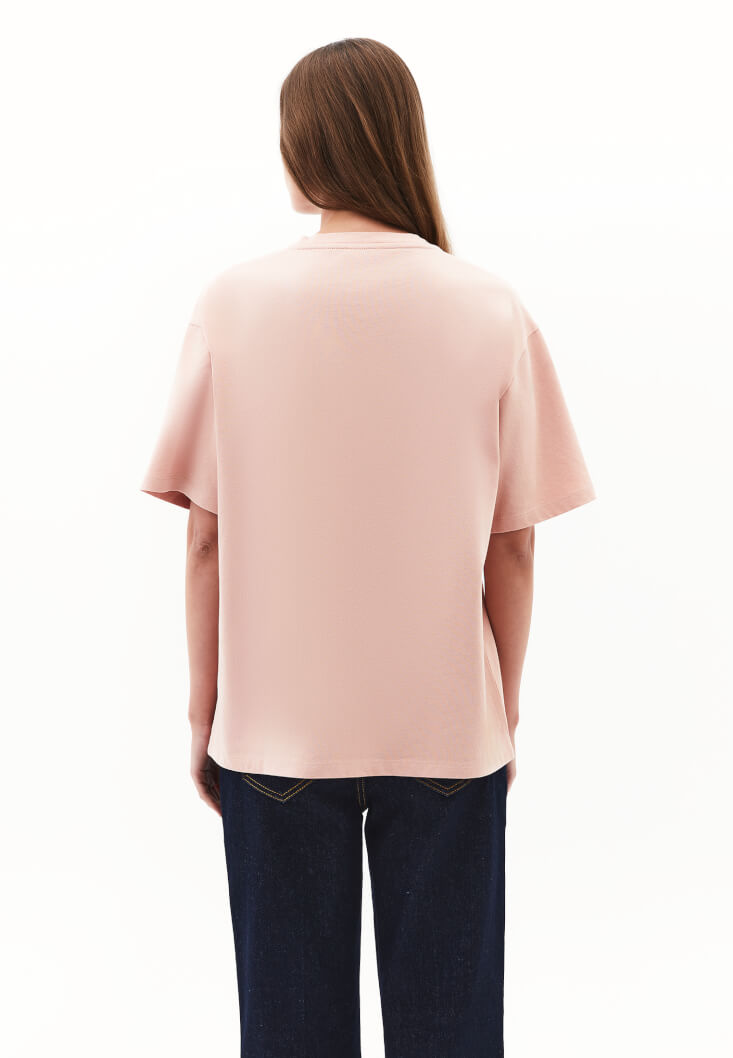 Women Pink Cotton Oversized T-Shirt