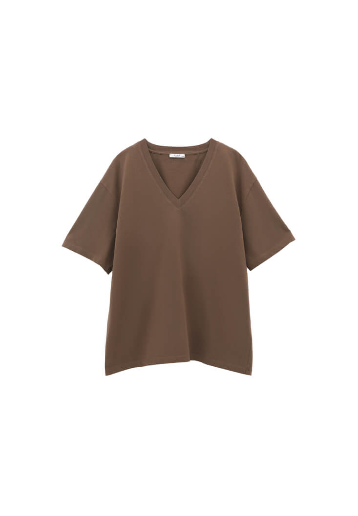 Women Brown Cotton Oversized T-Shirt