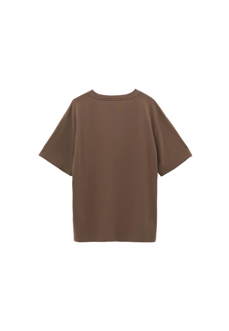 Women Brown Cotton Oversized T-Shirt