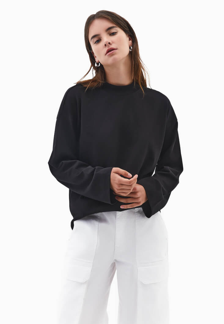 Women Black Cotton Oversize T-Shirt