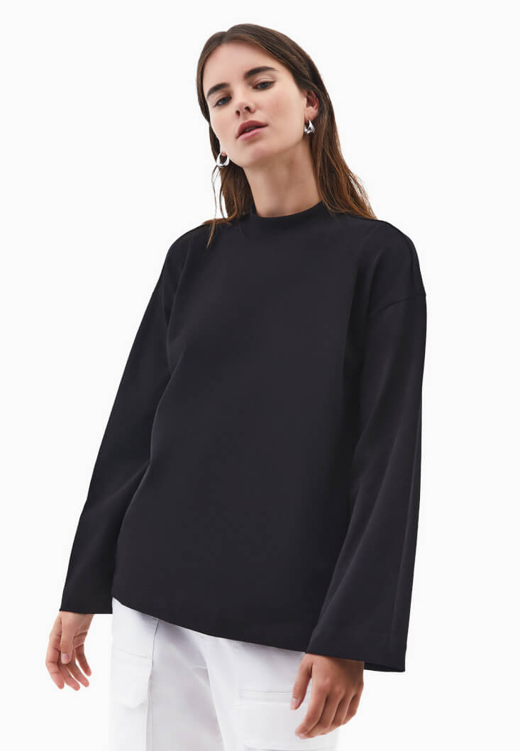Women Black Cotton Oversize T-Shirt