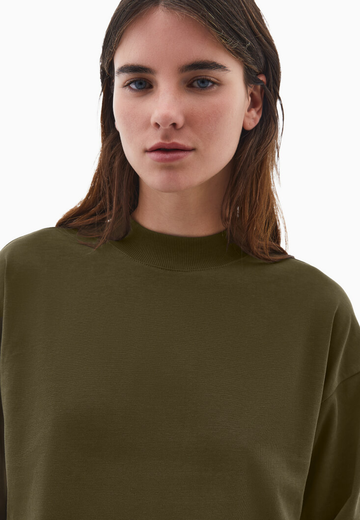 Women Green Cotton Oversize T-Shirt