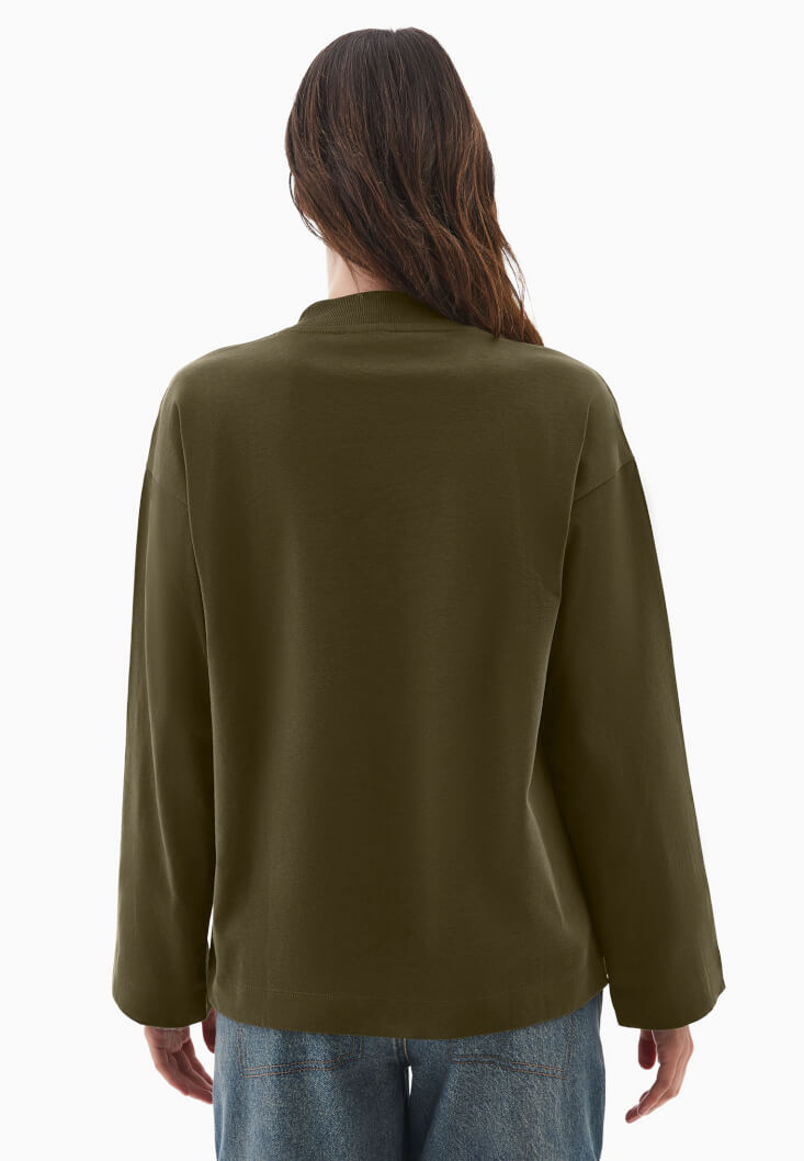 Women Green Cotton Oversize T-Shirt